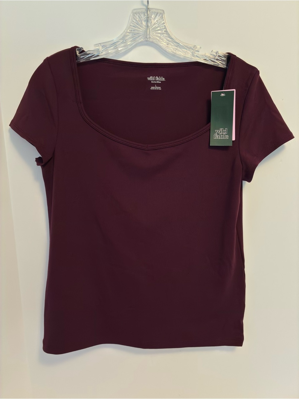 Wild Fable ButterBliss Short Sleeve T-Shirt Dark Purple Size L New With Tag